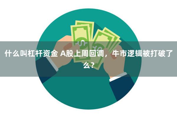 什么叫杠杆资金 A股上周回调，牛市逻辑被打破了么？