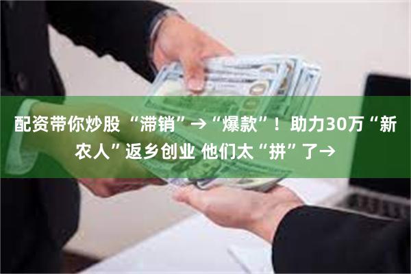 配资带你炒股 “滞销”→“爆款”！助力30万“新农人”返乡创业 他们太“拼”了→